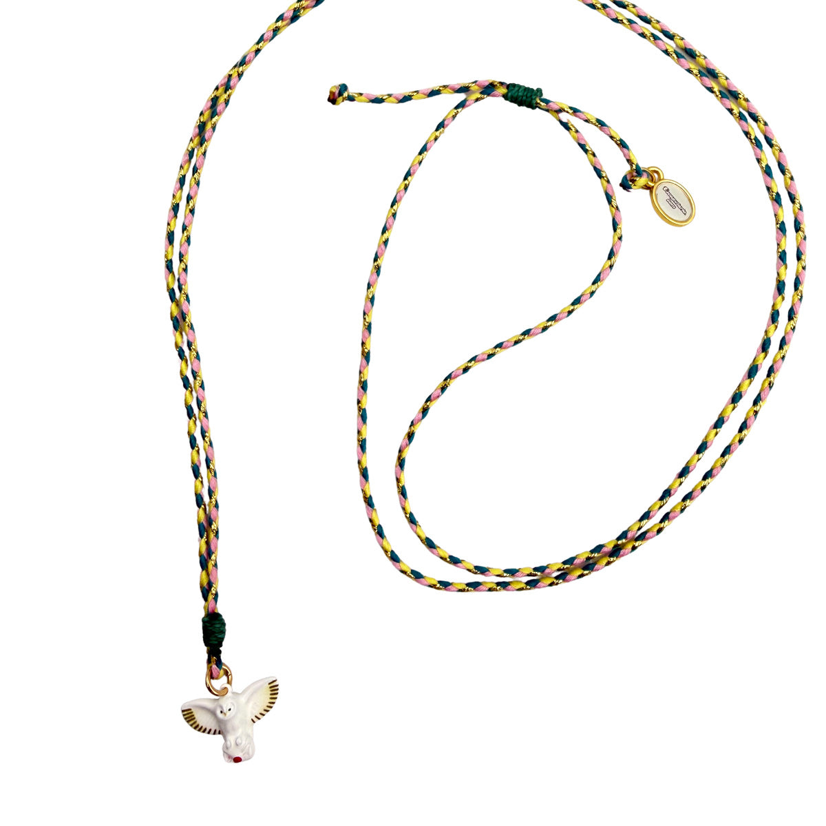Bunte Stringkette mit Schneeeule