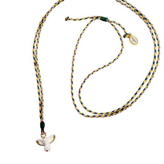 Bunte Stringkette mit Schneeeule