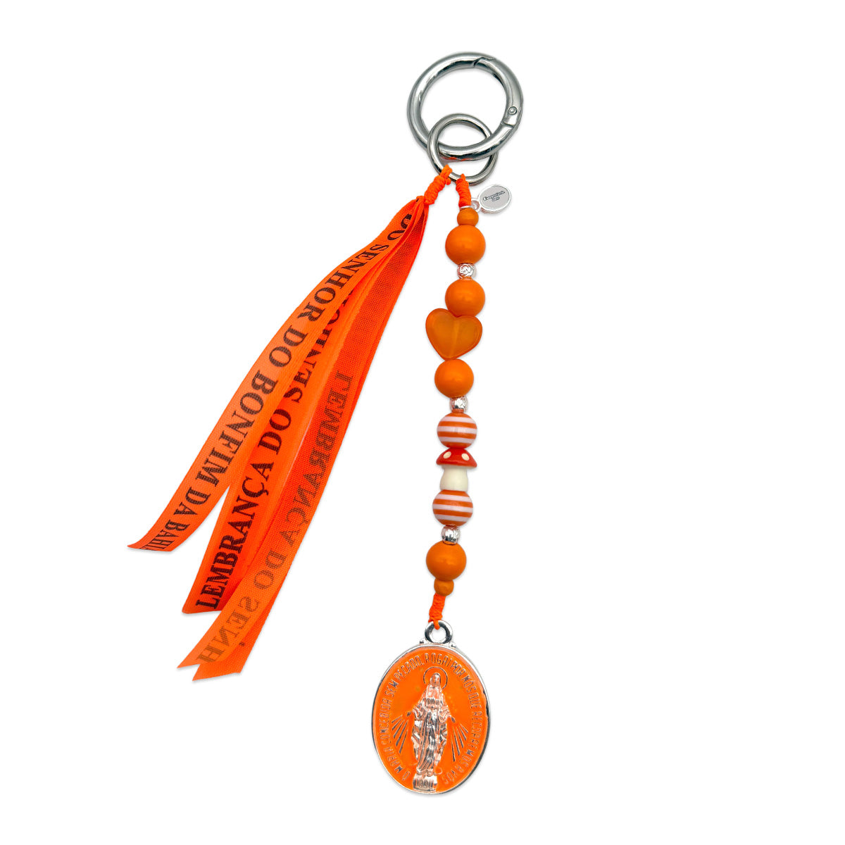 Taschenanhänger Madonna mit Bonfimband in Orange