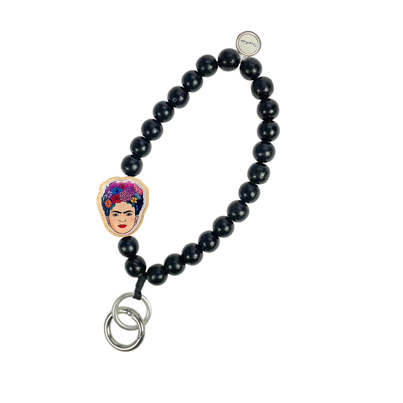 Escapulario Frida Kahlo Schlüsselkette Schwarz als künstlerisches dunkles Accessoire für den Schlüsselbund ein einzigartiges Geschenk für Frauen mit Stil.