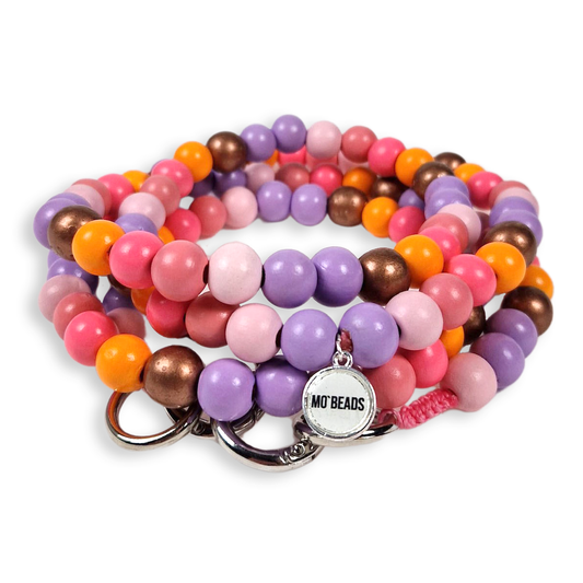 Escapulario Handykette aus Holzperlen im Fairy Mix, klassische Smartphonekette mit zarten Pastellfarben.