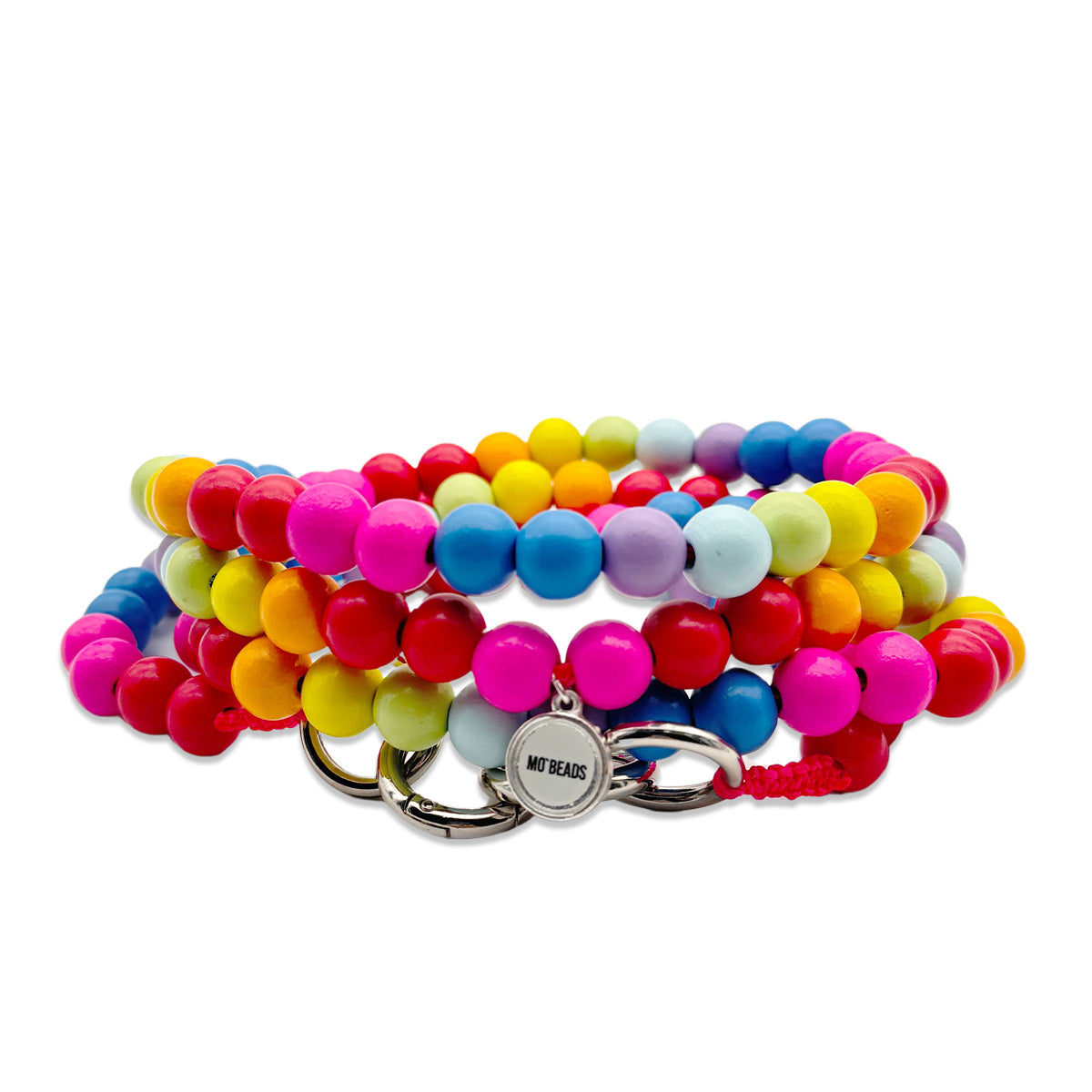 Escapulario Handykette aus Holzperlen im Festival Mix, bunte klassische Smartphonekette für sommerliche Looks.