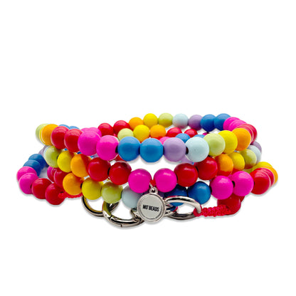Escapulario Handykette aus Holzperlen im Festival Mix, bunte klassische Smartphonekette für sommerliche Looks.