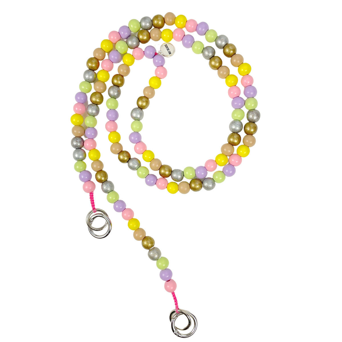 Escapulario Handykette aus Holzperlen im zarten Pastellmix, klassische Handykette für einen soften Look.