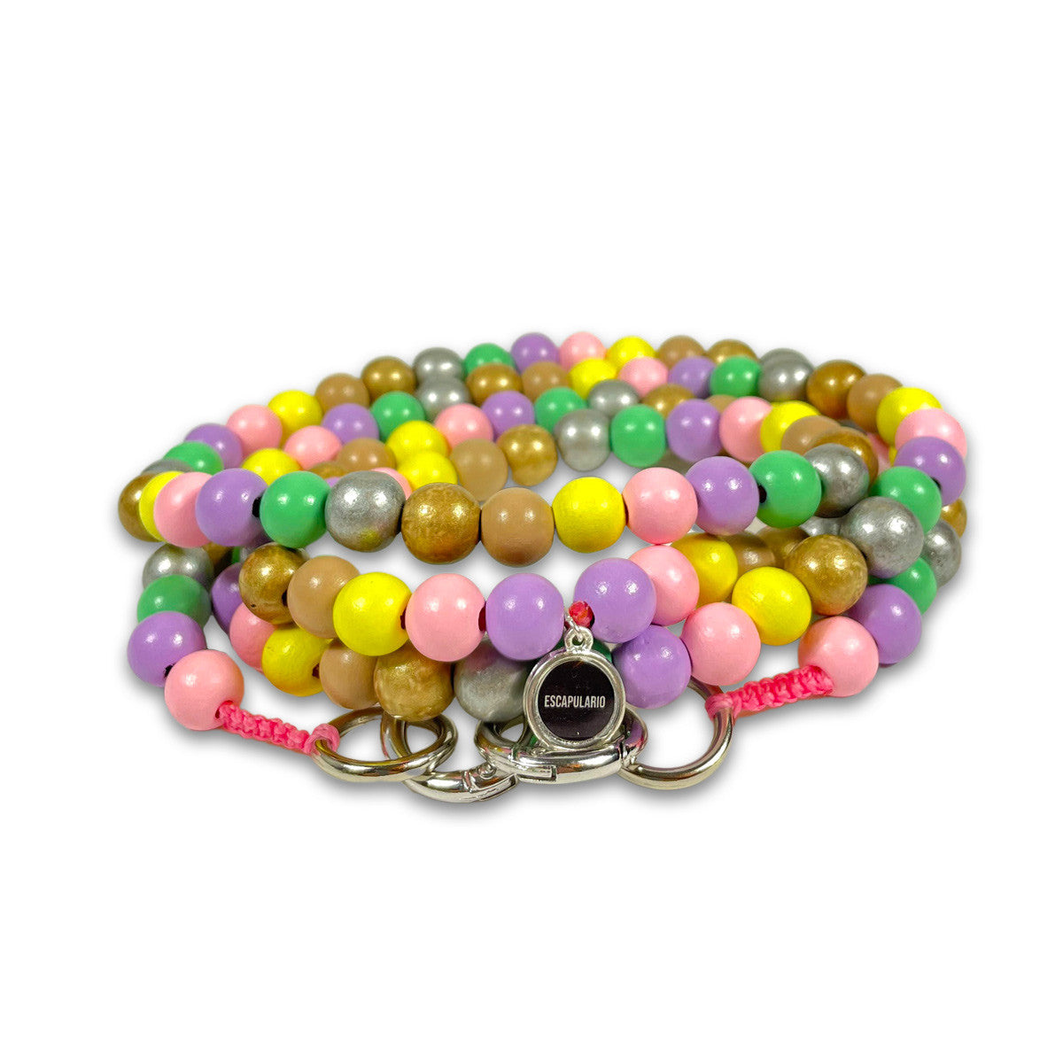 Escapulario Handykette aus Holzperlen im zarten Pastellmix, klassische Handykette für einen soften Look.