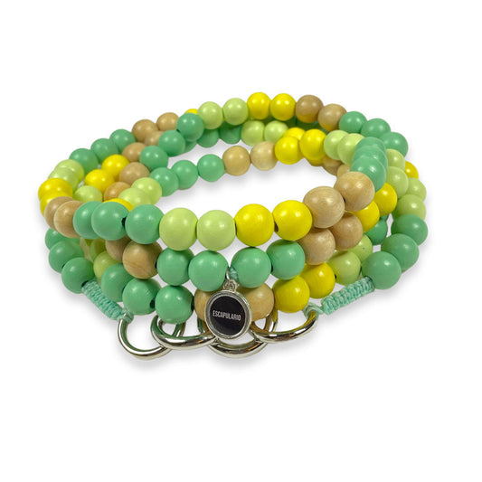 Escapulario Handykette aus Holzperlen im Tropical Mix, klassische Smartphonekette in tropischen Farben.