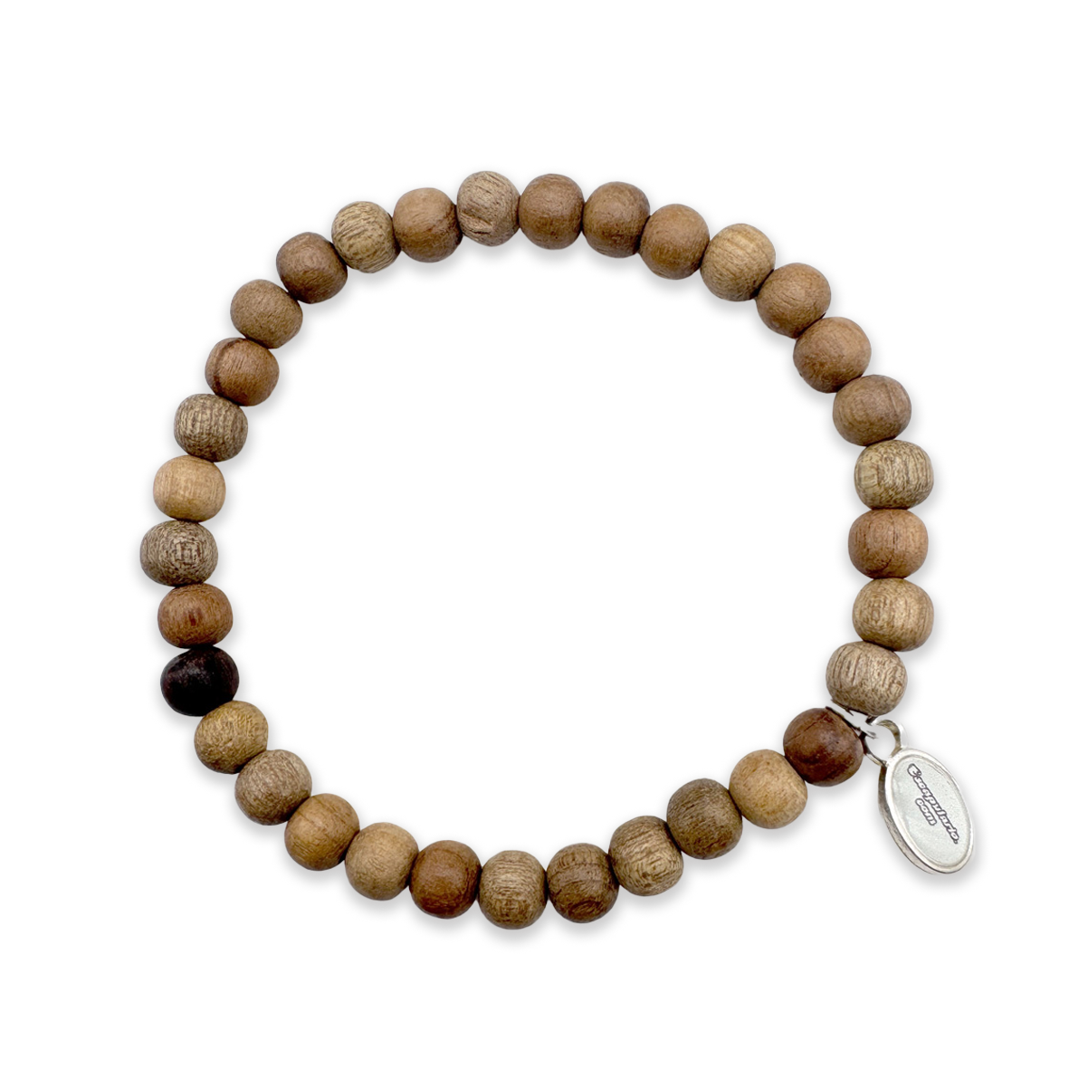 Escapulario Holzperlenarmband in Braun Natur Dunkel als zeitloses naturnahes Armband aus Holzperlen für Frauen.