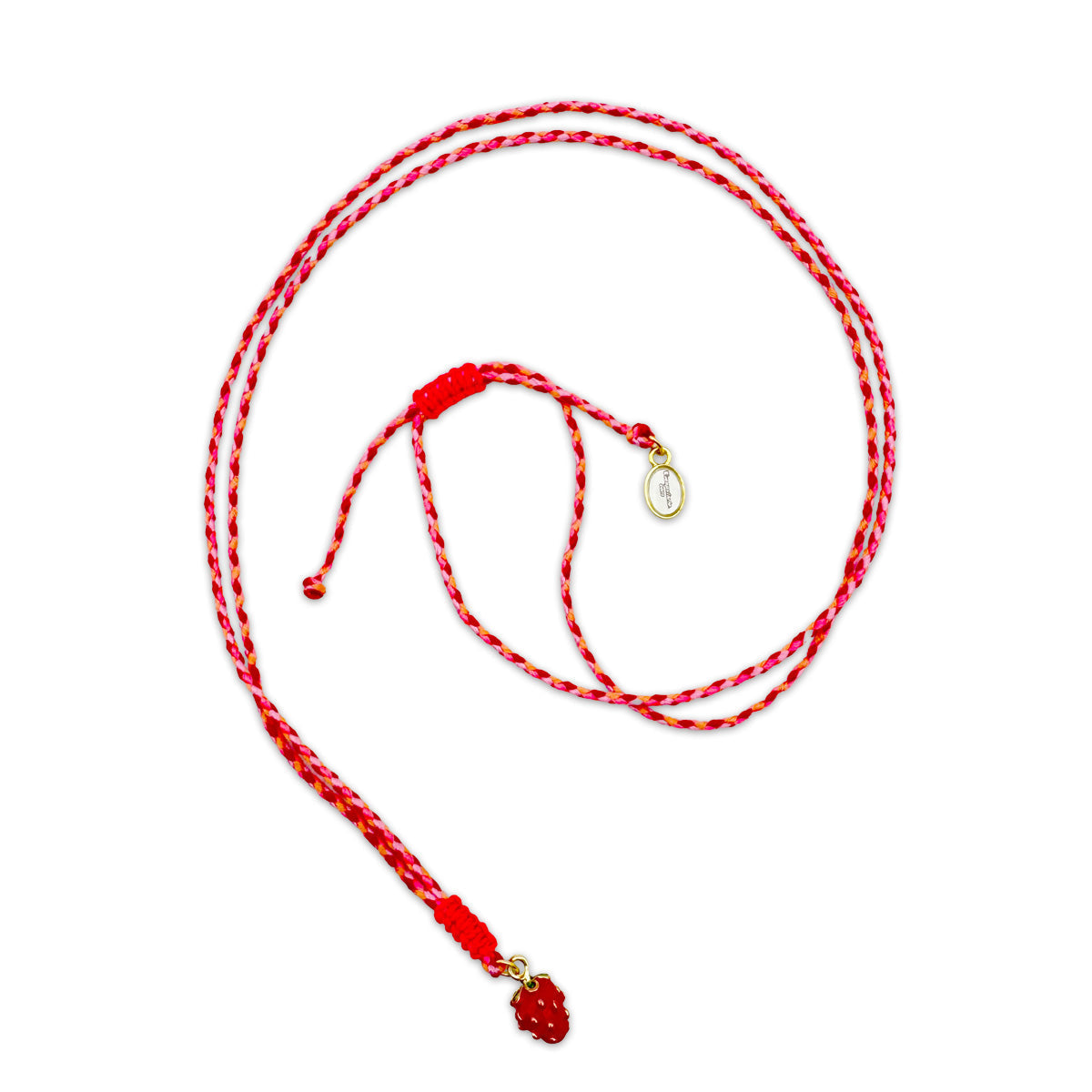 Escapulario String Halskette mit Keramikanhänger Erdbeere aus Keramik und Schnur als fruchtiges Sommer Accessoire für deinen Look.