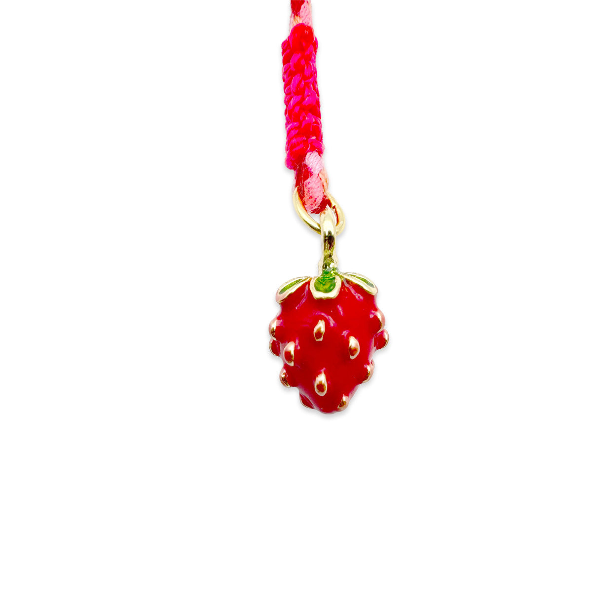 Escapulario String Halskette mit Keramikanhänger Erdbeere aus Keramik und Schnur als fruchtiges Sommer Accessoire für deinen Look.