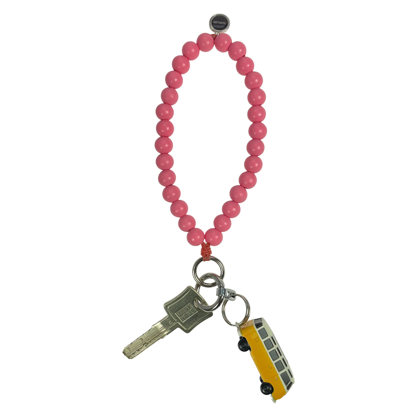 Escapulario Schlüsselkette Apricot als zartes warmes Accessoire für den Schlüsselbund eine sommerliche Geschenkidee für modebewusste Damen.
