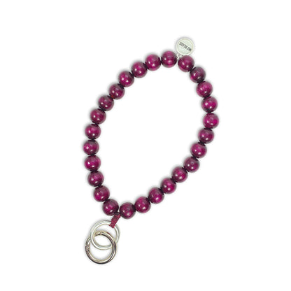 Escapulario Schlüsselkette Bordeaux als elegantes tiefes Accessoire für den Schlüsselbund ein stilvolles Geschenk für modebewusste Frauen.