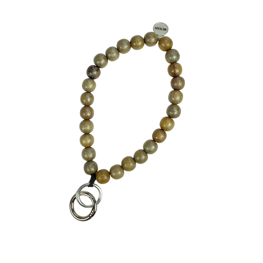 Escapulario Schlüsselkette Braun Metallic als edles schimmerndes Accessoire für den Schlüsselbund ein stilvolles Geschenk für Damen.