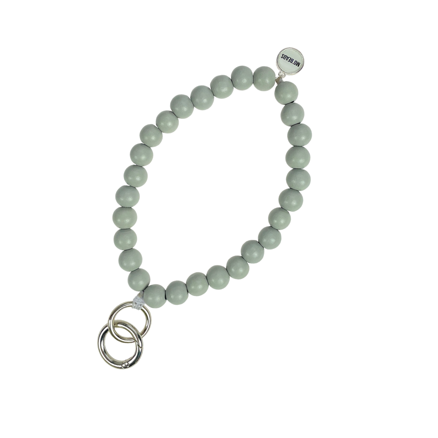 Escapulario Schlüsselkette Hellgrau als dezentes minimalistisches Accessoire für den Schlüsselbund eine vielseitige Geschenkidee für modebewusste Damen.