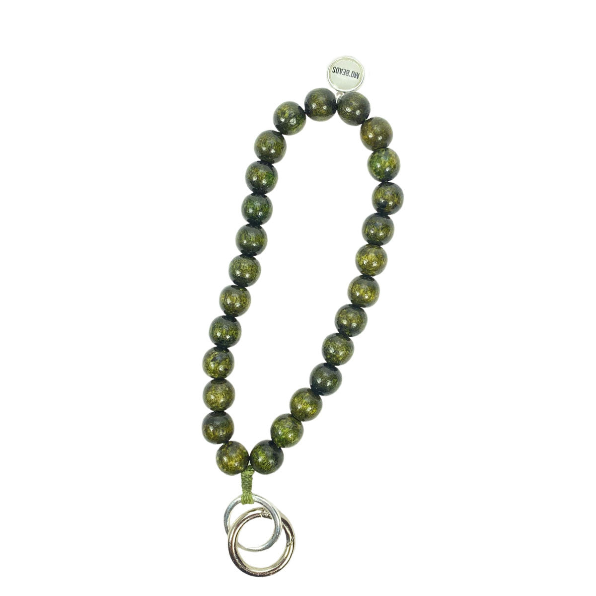 Escapulario Schlüsselkette Olive als naturnahes geerdetes Accessoire für den Schlüsselbund eine stilvolle Geschenkidee für Damen.