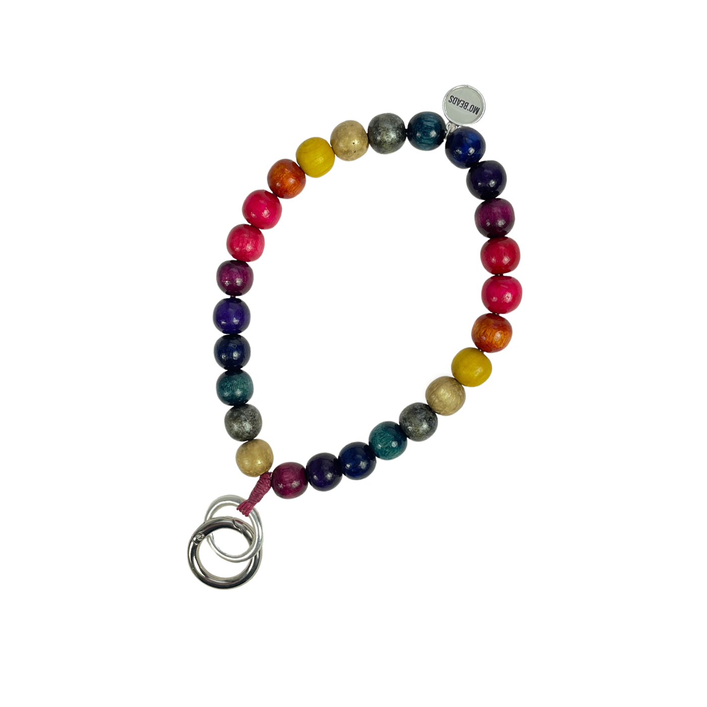 Escapulario Schlüsselkette Rainbow als buntes strahlendes Accessoire für den Schlüsselbund eine fröhliche Geschenkidee für Damen die Farbe lieben.