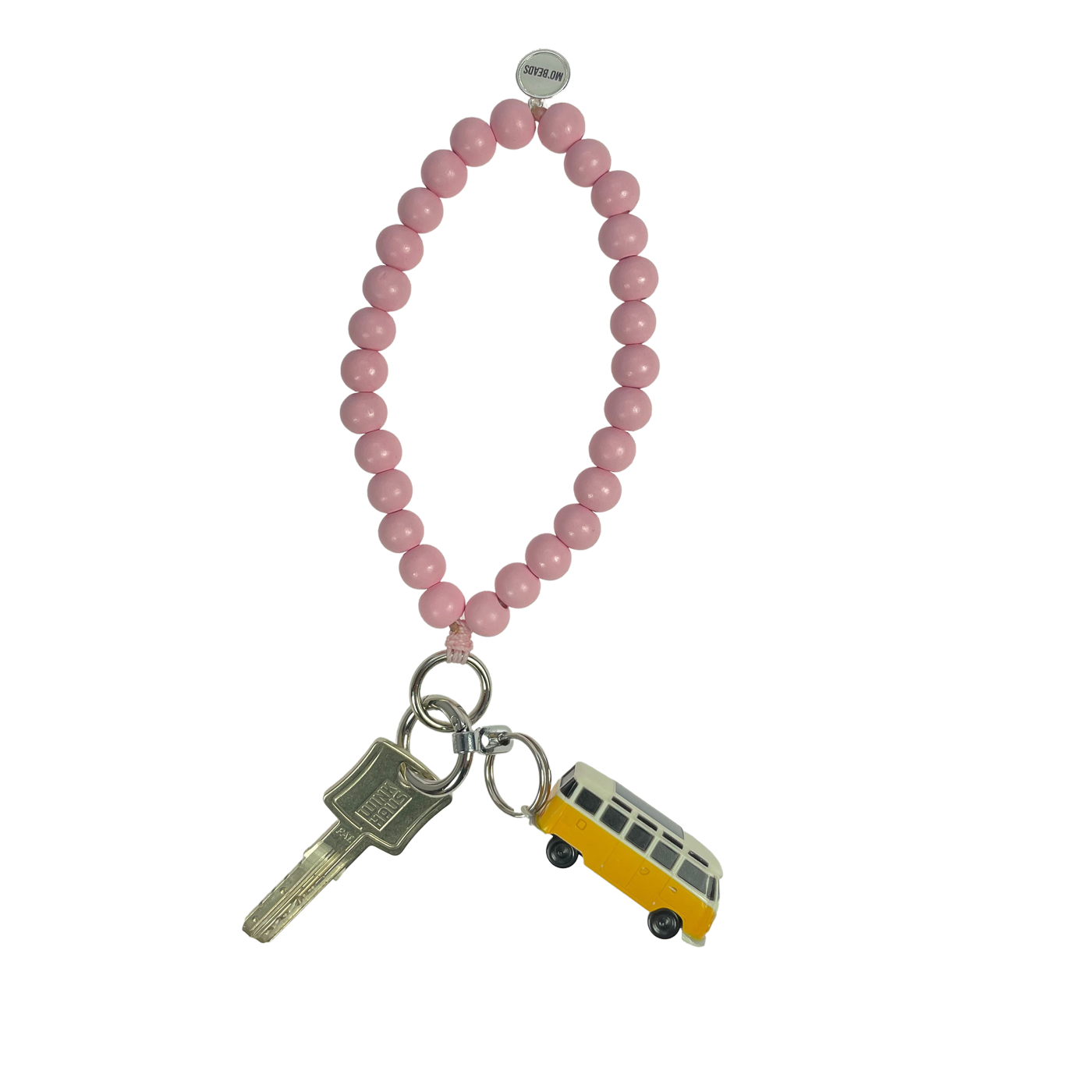 Escapulario Schlüsselkette Rosa als zartes feminines Accessoire für den Schlüsselbund eine romantische Geschenkidee für modebewusste Damen.
