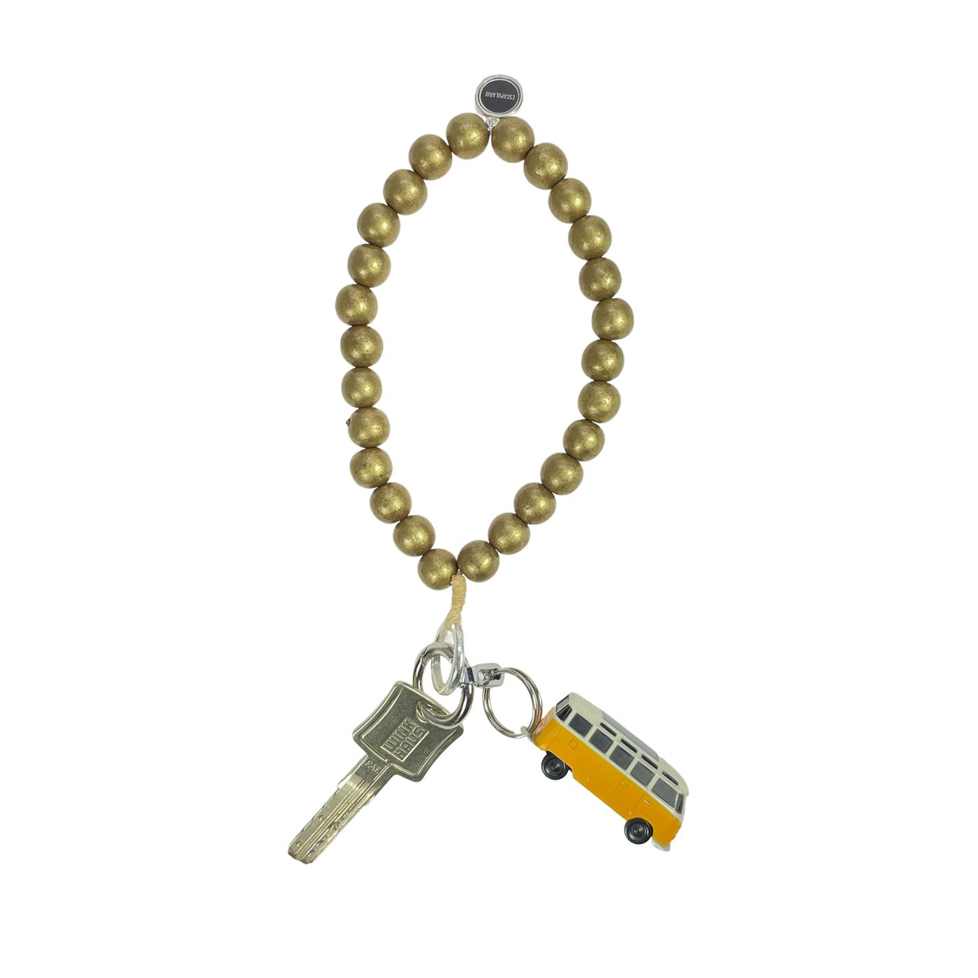 Escapulario Schlüsselkette Gold als edles schimmerndes Accessoire für den Alltag eine glamouröse Geschenkidee für Damen.