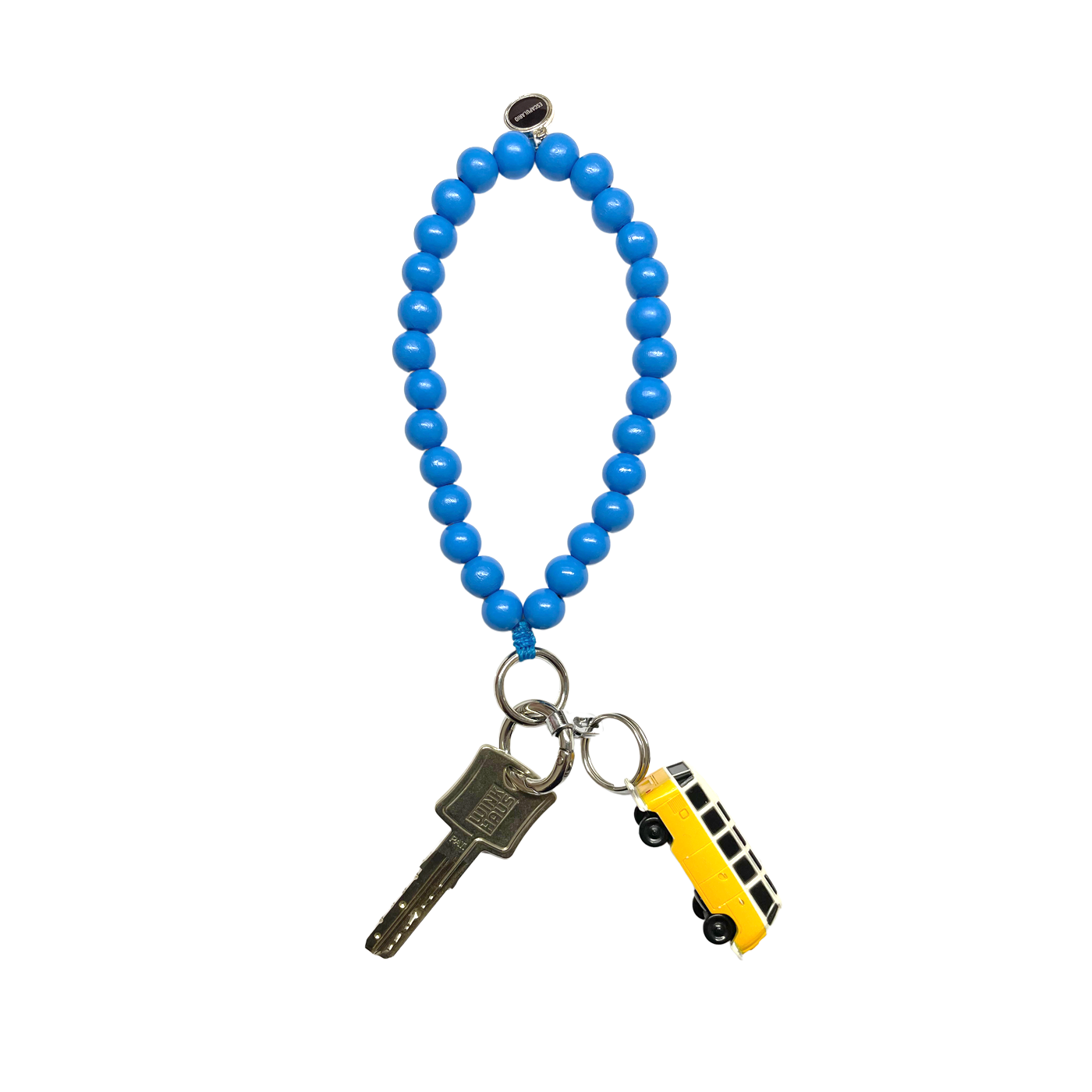 Escapulario Schlüsselkette Jeansblau als lässiges Everyday Accessoire für den Alltag eine vielseitige Geschenkidee für modebewusste Frauen.