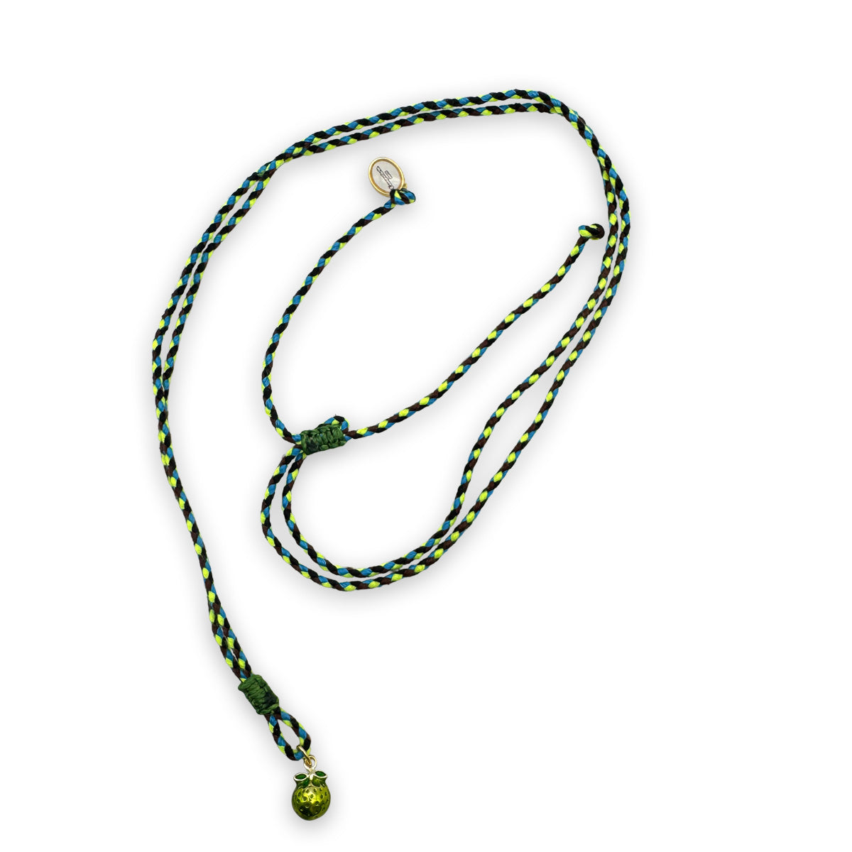 Escapulario String Halskette mit Keramikanhänger Apfel aus Keramik und Schnur als knackig fruchtiges Accessoire für deinen Sommerlook.