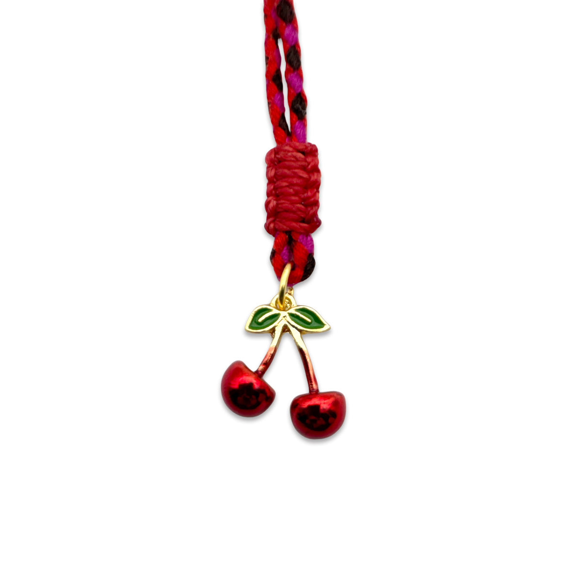 Escapulario String Halskette mit Keramikanhänger Kirsche aus Keramik und Schnur als süß fruchtiges Accessoire für deinen Sommerlook.