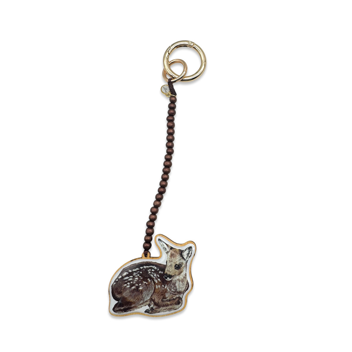 Escapulario Taschenanhänger Bambi als niedlicher verspielter Bagcharm für Taschen und Handtaschen als tierisches Accessoire für Frauen.