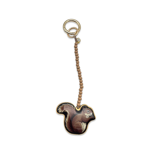 Escapulario Taschenanhänger Eichhörnchen als niedlicher Bagcharm für Taschen und Handtaschen eine tolle Geschenkidee für Damen die Tiere lieben.