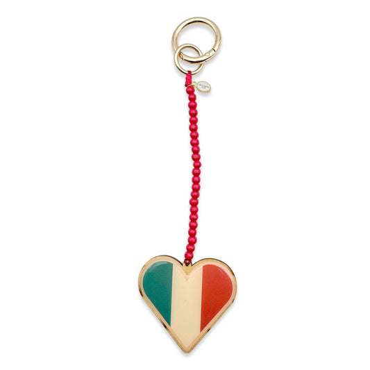 Escapulario Taschenanhänger Herz Italy als verspielter Bagcharm im Italy Style für Taschen und Handtaschen als einzigartiges Accessoire für Frauen.