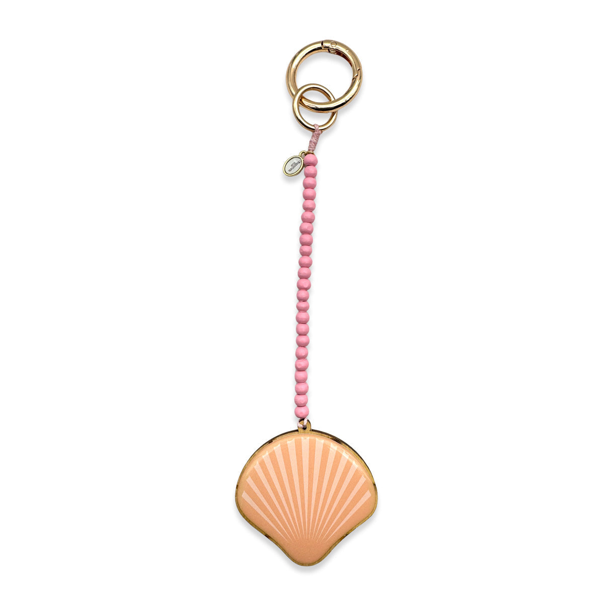 Escapulario Taschenanhänger Muschel als sommerlicher maritimer Bagcharm für Handtaschen und Taschen als Accessoire für Damen.