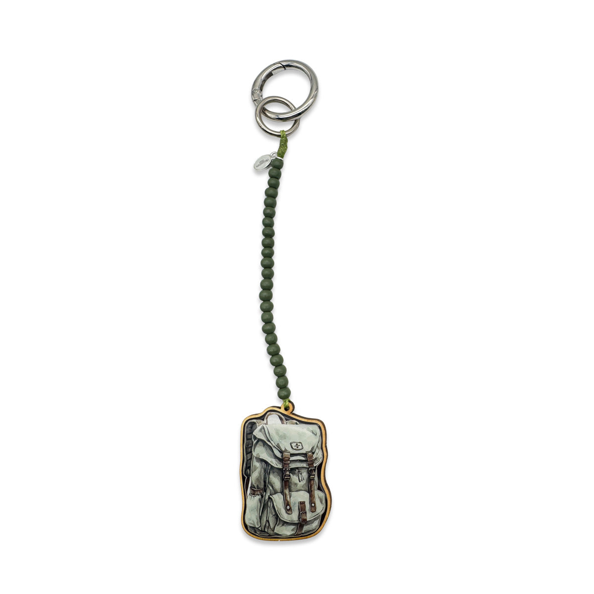 Escapulario Taschenanhänger Rucksack als verspielter Bagcharm für Taschen und Handtaschen eine witzige Geschenkidee für reiselustige Frauen.