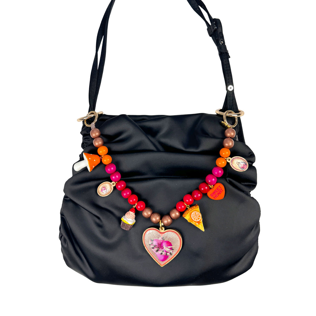 Escapulario Taschenkette Herz als romantische Taschenkette für Handtaschen und Taschen eine liebevolle Geschenkidee für modebewusste Damen.