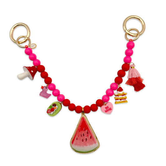 Escapulario Taschenkette Melon Magic als frische sommerliche Taschenkette für Handtaschen und Taschen eine fröhliche Geschenkidee für Damen.