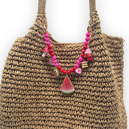 Escapulario Taschenkette Melon Magic als frische sommerliche Taschenkette für Handtaschen und Taschen eine fröhliche Geschenkidee für Damen.