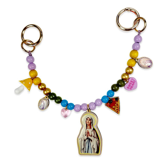 Escapulario Taschenkette Pray als spirituelle Taschenkette für Handtaschen und Taschen eine einzigartige Geschenkidee für Damen mit Stil.