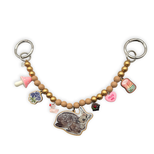 Escapulario Taschenkette Reh als naturnahe Taschenkette für Taschen und Handtaschen ein charmantes Accessoire als Geschenk für Frauen.