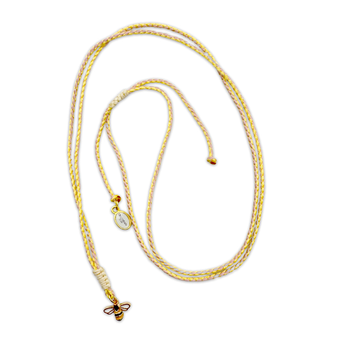 Escapulario String Halskette mit Keramikanhänger Biene aus Keramik und Schnur als verspieltes Natur Accessoire für deinen Sommerlook.