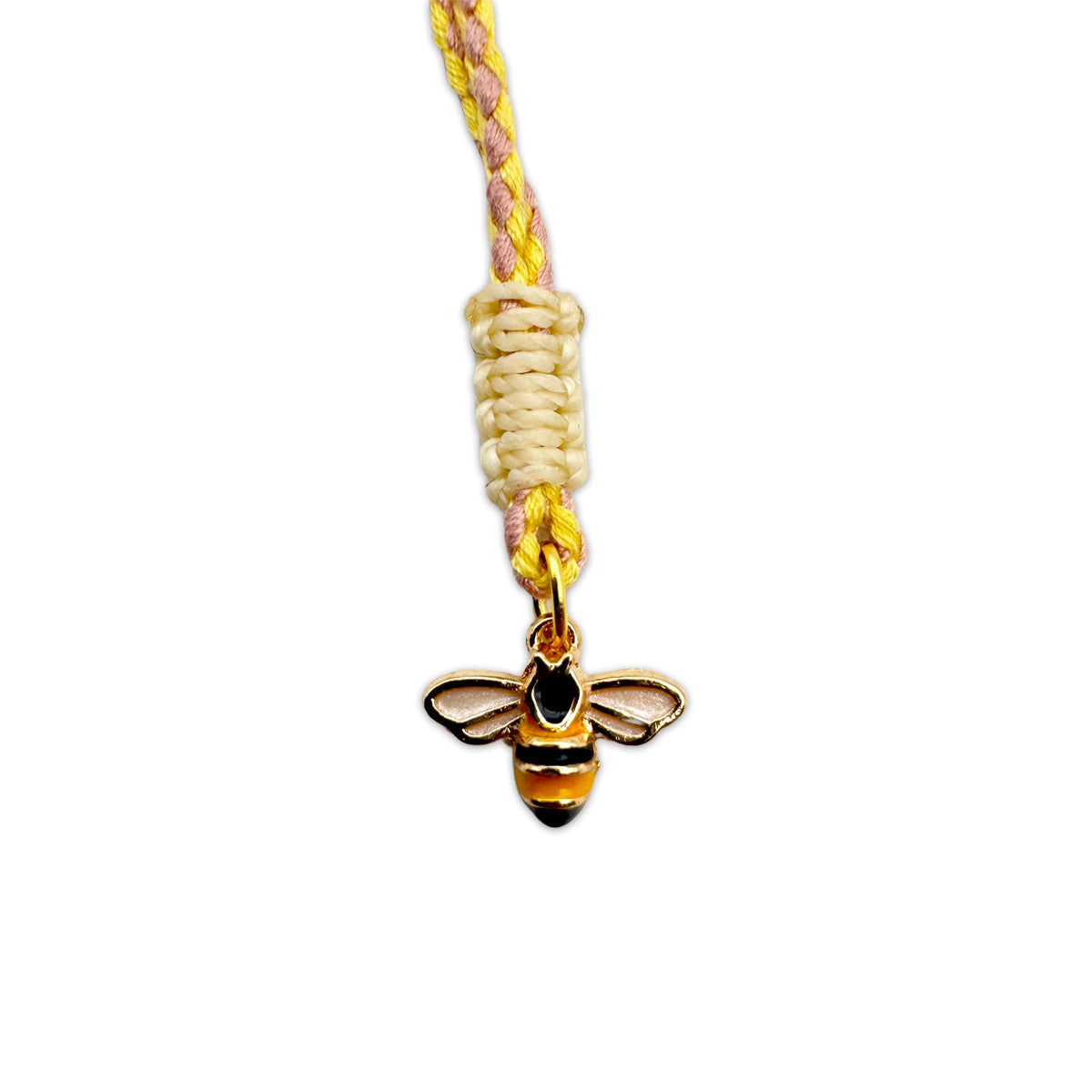 Escapulario String Halskette mit Keramikanhänger Biene aus Keramik und Schnur als verspieltes Natur Accessoire für deinen Sommerlook.