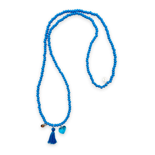 Quastenkette Jeansblau