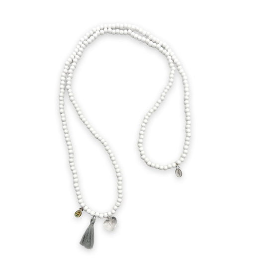 Quastenkette Weiss